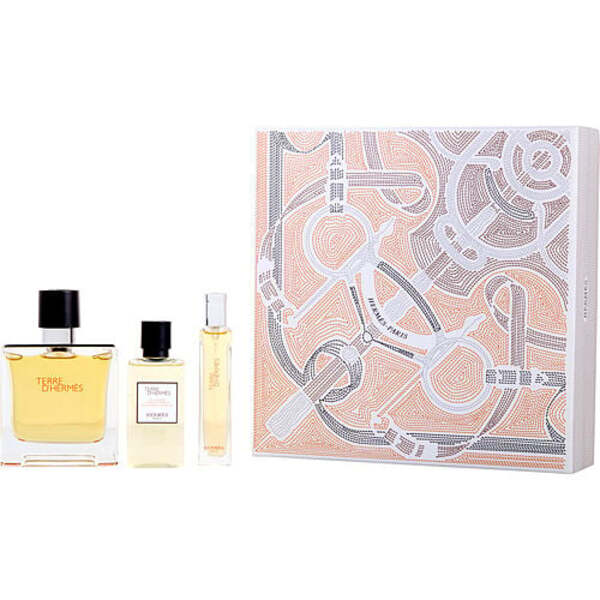 Terre D'hermes Men's Fragrance Set: 2.5 Oz Parfum + Shower Gel & Travel Spray