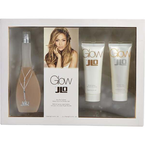 Glow 3.4 Oz EDT Spray & Body Lotion & Shower Gel Set for Women