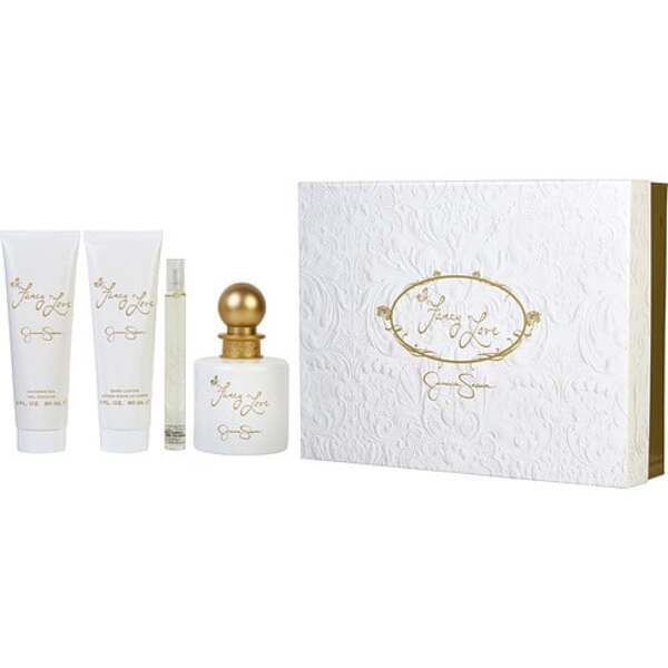 Fancy Love Perfume Gift Set for Women: Eau De Parfum, Body Lotion, Shower Gel, & Mini Spray