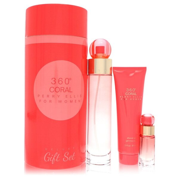 Perry Ellis 360 Coral Gift Set for Women - Fruity & Fresh