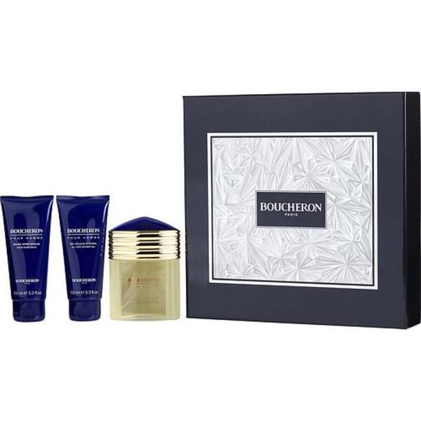 Boucheron Men's Fragrance Set: Eau de Parfum, Aftershave Balm, & Shower Gel - 3.3 Oz Each