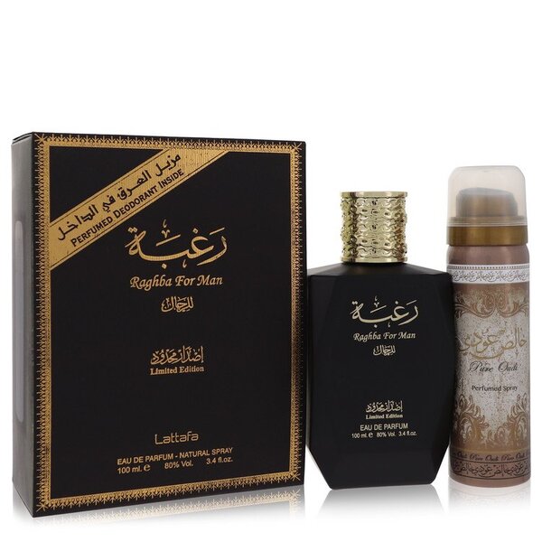 Lattafa Raghba Man Eau de Parfum 3.4 oz & Deodorant 1.7 oz Set