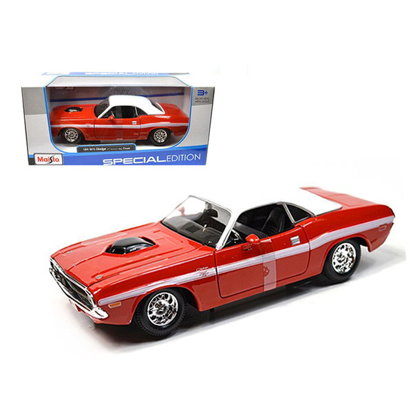 Maisto 1970 Dodge Challenger R/T Red & White 1/24 Diecast