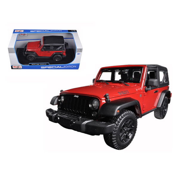 Maisto 2014 Jeep Wrangler Willys Red 1:18 Scale Model