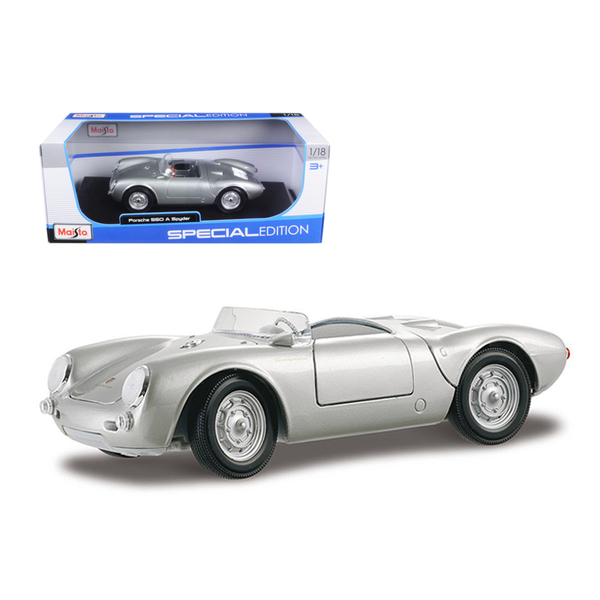 Maisto Porsche 550 A Spyder Silver 1:18 Scale Model