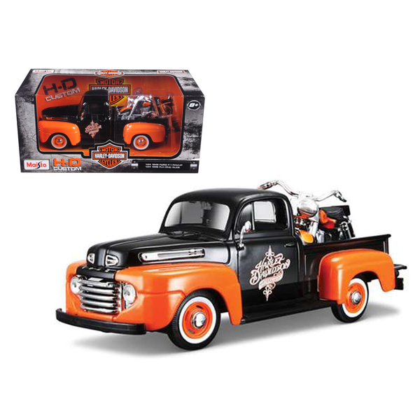 Maisto 1948 Ford F-1 Truck & 1958 Harley Davidson FLH Duo Glide, 1/24