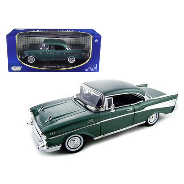 Motormax 1957 Chevy Bel Air Hardtop Green 1:18 Diecast
