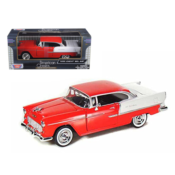 Motormax 1955 Chevy Bel Air Red 8" Diecast Model Car
