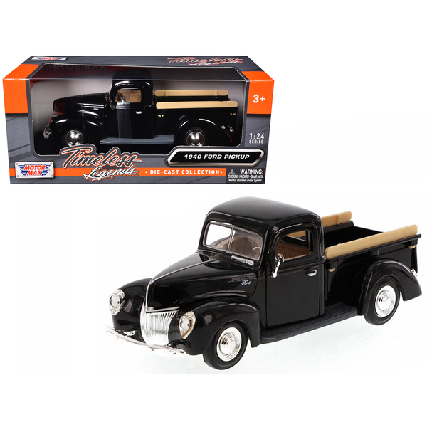 Motormax 1940 Ford Pickup Truck - Black 1/24 Scale Diecast