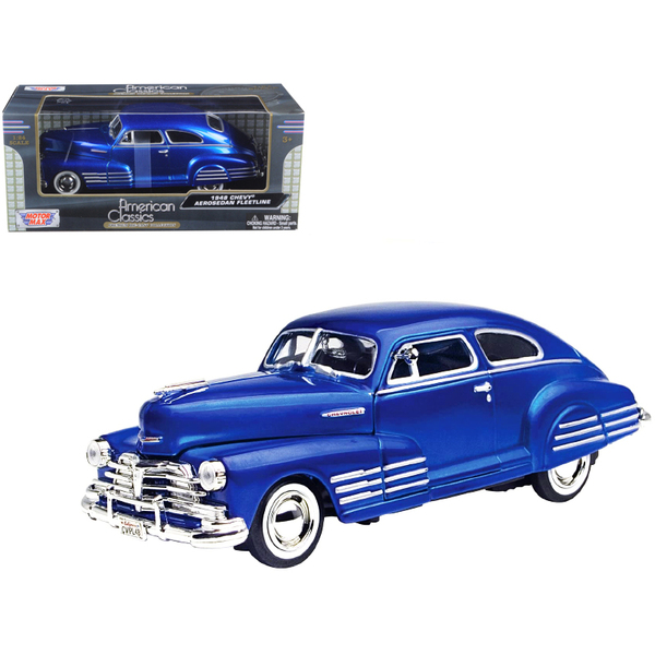 Motormax 1948 Chevrolet Aerosedan Fleetline 1/24 Blue Diecast Car