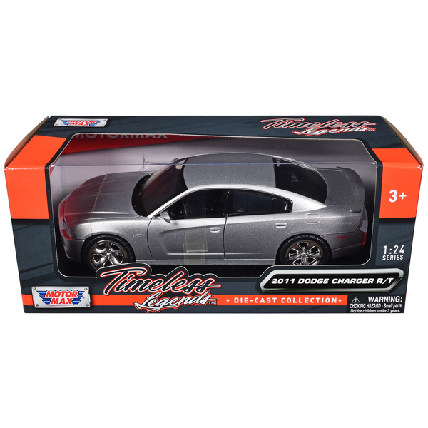 Motormax 2011 Dodge Charger R/T Hemi Silver 1/24 Diecast Model