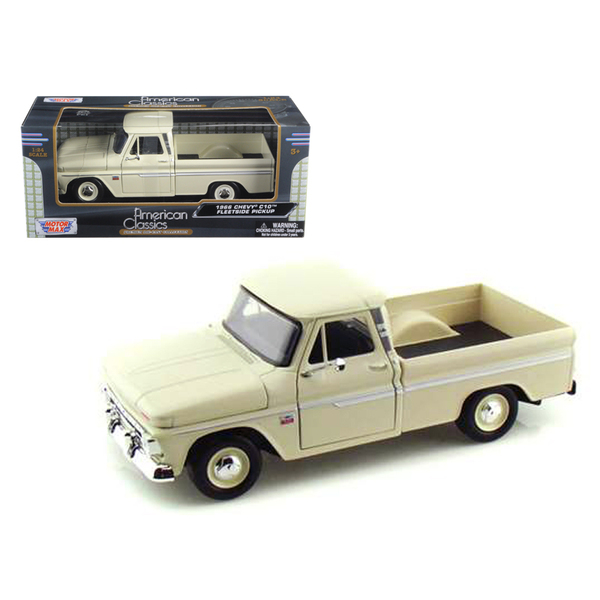 Motormax 1966 Chevrolet C10 Fleetside Pickup Cream 1/24