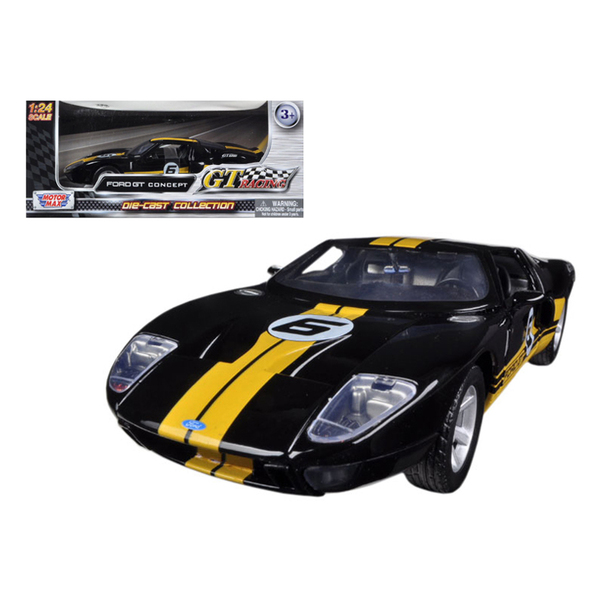 MotorMax Ford GT #6 Racing Car - Black 8 Inch