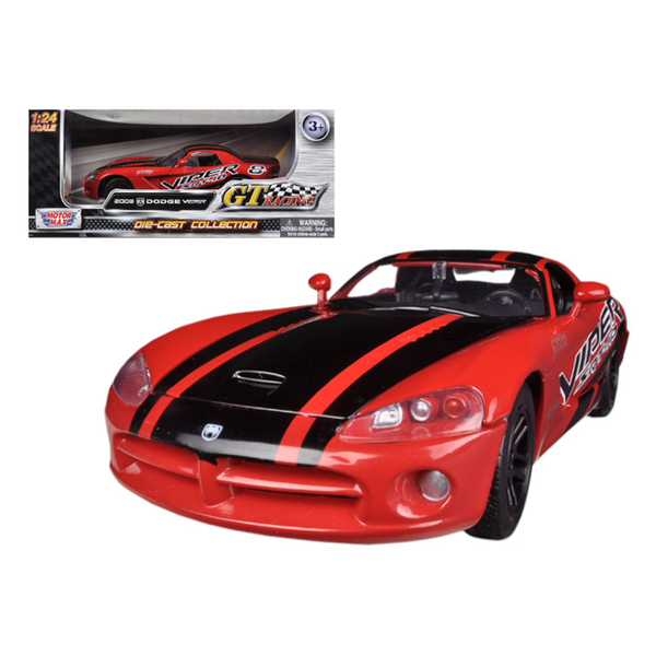 Motormax 2003 Dodge Viper SRT-10 8" Red/Black 1/24 Diecast