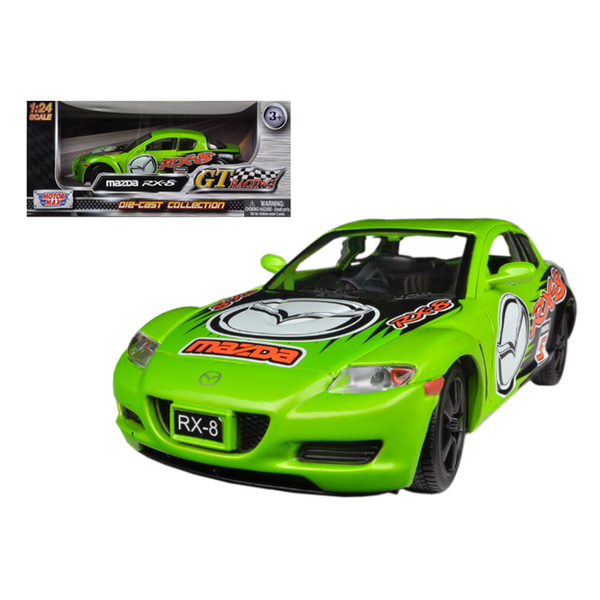 Motormax Mazda RX-8 #5 Green 8" 1/24 Scale Diecast Model
