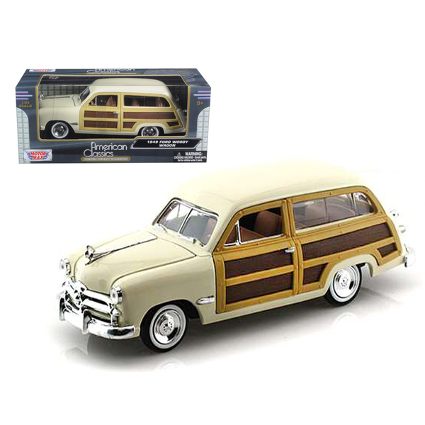 Motormax 1949 Ford Woody Wagon Beige 1/24 Diecast (8-in)