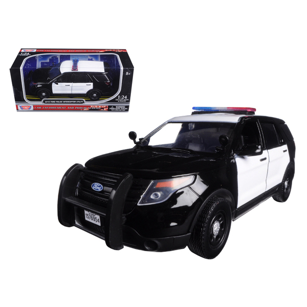 Motormax 2015 Ford Police Interceptor Utility Black/White 1/24
