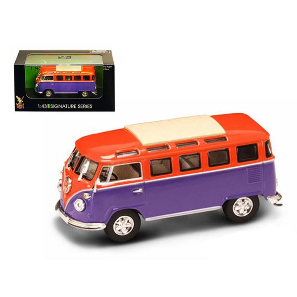 Road Signature 1962 VW Microbus Van - Orange/Purple, 1/43