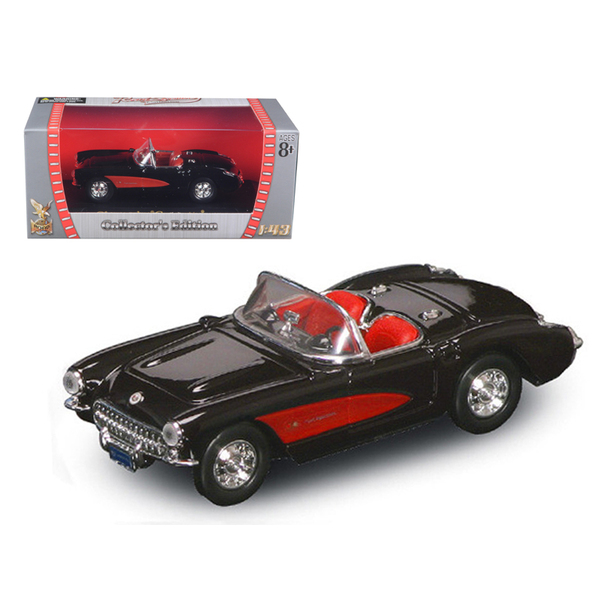 Road Signature 1957 Chevy Corvette Black 1/43 Diecast Convertible