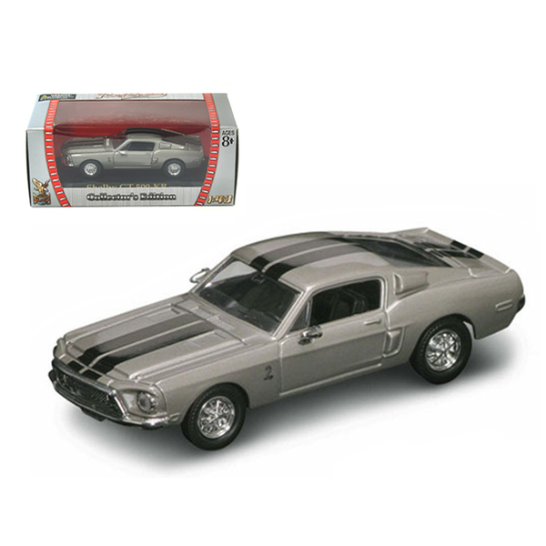 Road Signature 1968 Mustang Shelby GT500 KR - Silver/Black, 4" Model