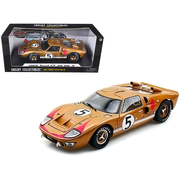 Shelby Collectibles 1966 Ford GT-40 Le Mans Gold 1:18 Diecast