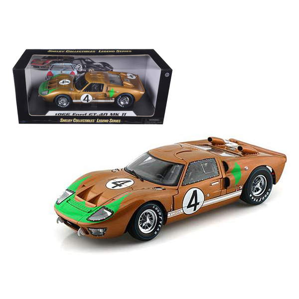 Shelby Collectibles Gold 1966 Ford GT-40 MK II #4 1/18 Scale