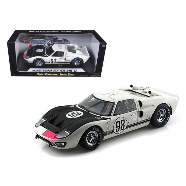 Shelby Collectibles White 1966 Ford GT-40 MK II #98 1:18 Scale