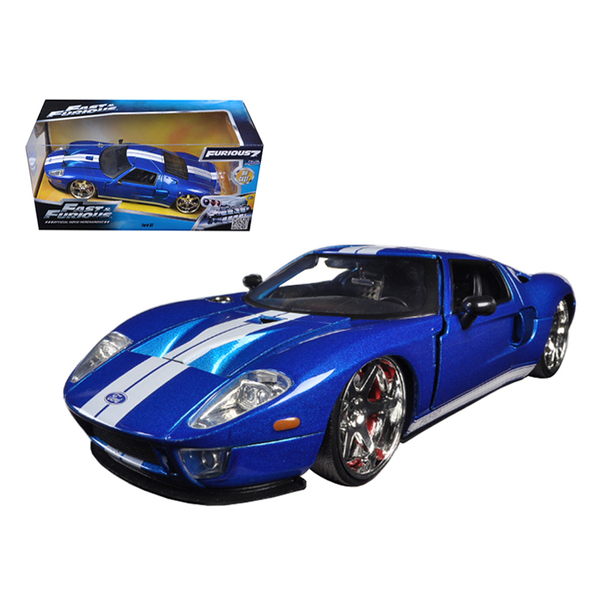 Jada Ford GT Blue White Stripes 1/24 Scale Diecast