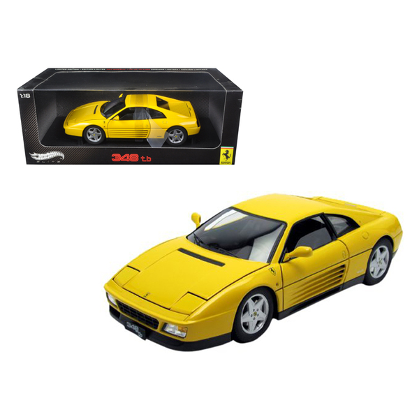Hot Wheels 1989 Ferrari 348 TB Yellow Elite 1:18 Diecast