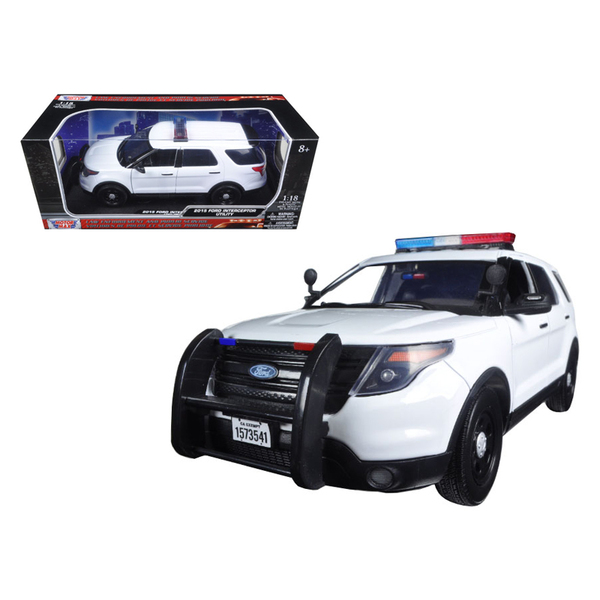 Motormax 2015 Ford PI Utility Interceptor - 1:18 Scale White