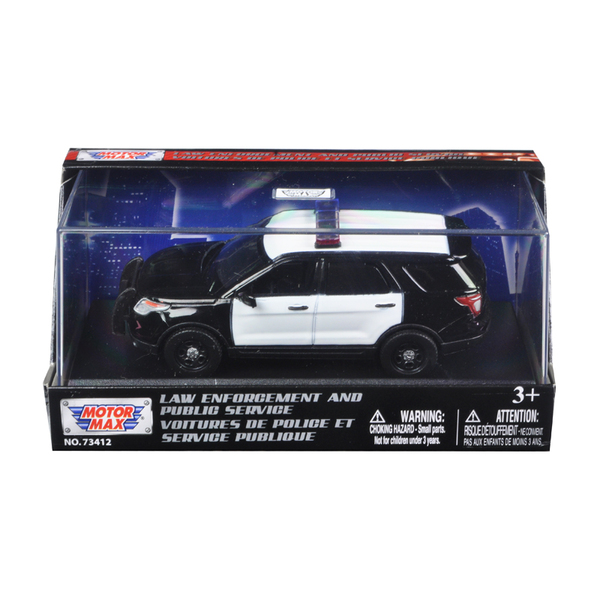 Motormax 2015 Ford Police Interceptor Utility Black White 1:43