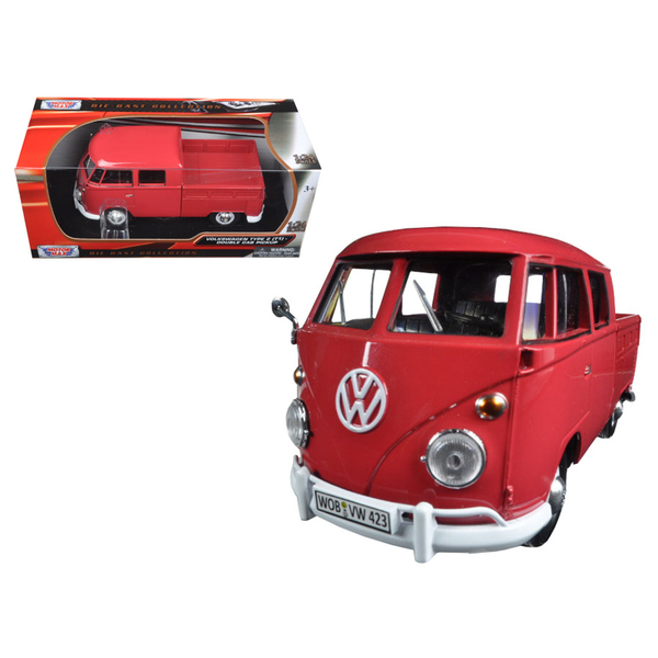 Motormax VW T1 Pickup 1:24 Scale Wax Red Diecast Model
