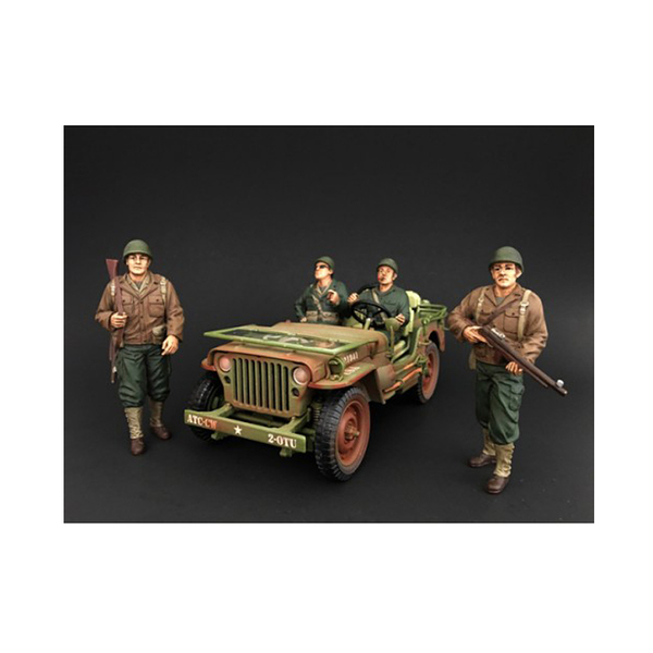 American Diorama WWII US Army 4-Figure Set, 1:18 Scale