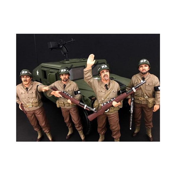 American Diorama WWII MP 4-Figure Set - 1:18 Scale