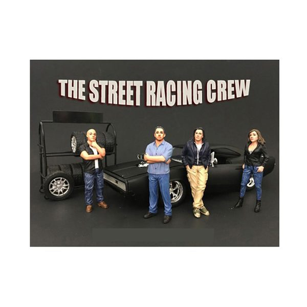 American Diorama Street Racing Crew 4-Figure Set (1:18)
