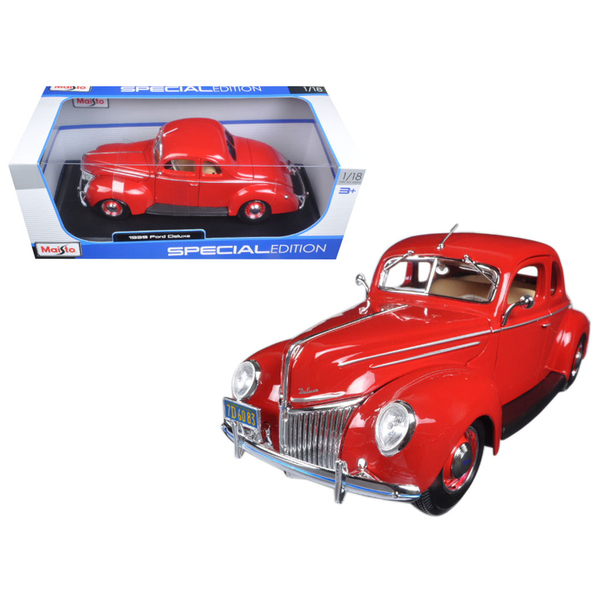 Maisto 1939 Ford Deluxe Tudor Red 1:18 Scale Model