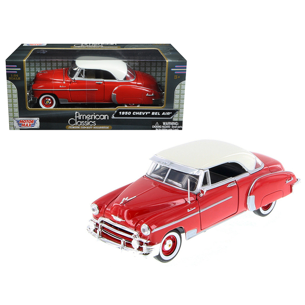 Motormax 1950 Chevrolet Bel Air Red/White 1:24 Scale