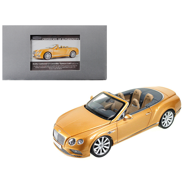 Paragon Sunburst Gold Bentley GT Convertible 1:18