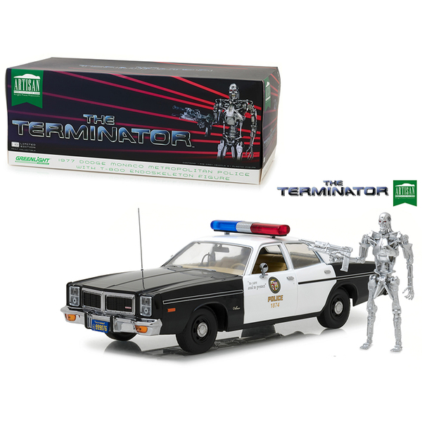 Greenlight 1977 Dodge Monaco & T-800 "Terminator" 1/18 Scale
