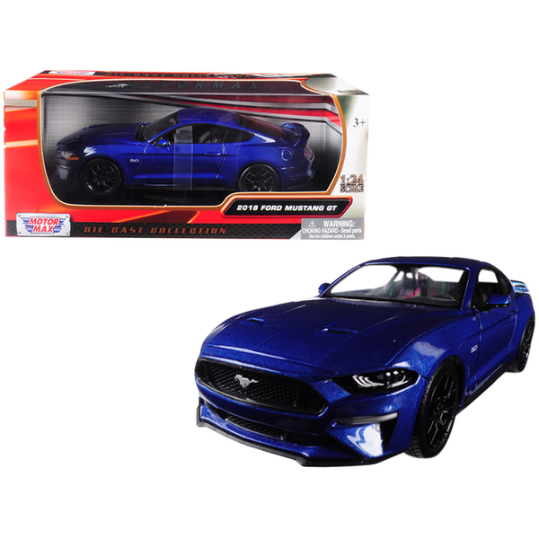 Motormax 2018 Ford Mustang GT 5.0 Blue 1:24 Diecast Model