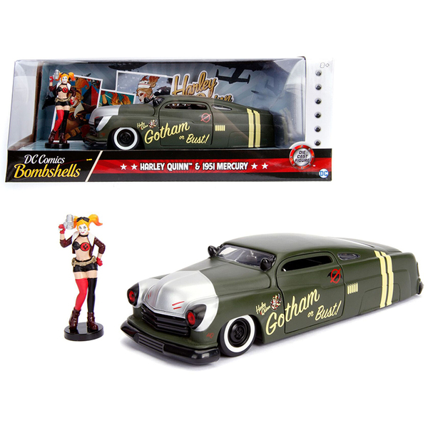 Jada 1951 Mercury - Matt Green & Harley Quinn Figurine