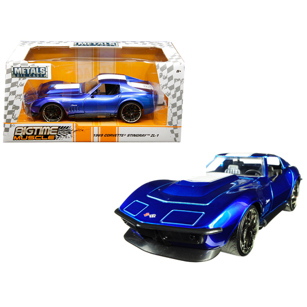 Jada 1969 Chevy Corvette Stingray ZL-21 - Blue w/ White Stripe
