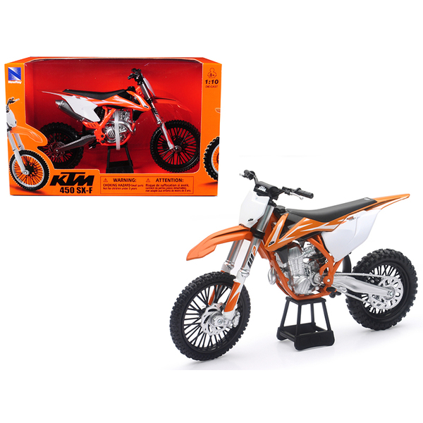 New Ray KTM 450 SX-F 1/10 Scale Dirt Bike - Orange/White