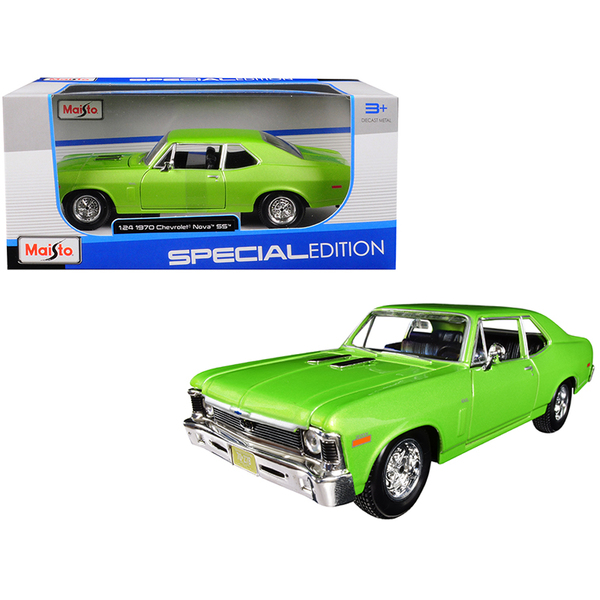 Maisto 1970 Chevrolet Nova SS Metallic Green 1/24 Diecast Model Car