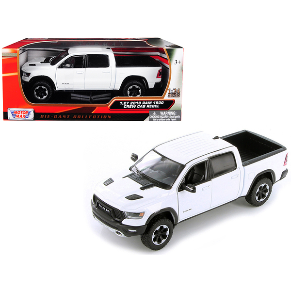 Motormax 2019 RAM 1500 Rebel Diecast Truck - 1/24 Scale - White