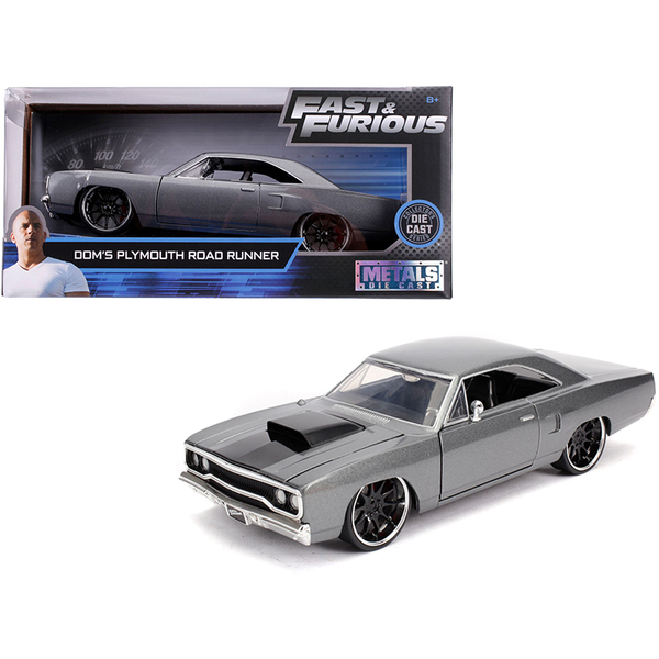 Jada Dom's Plymouth Road Runner Gray Metallic 1/24 Scale