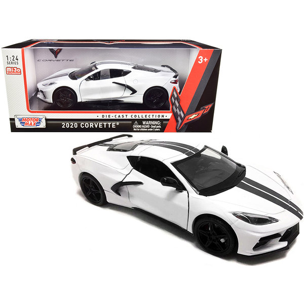 Motormax 2020 Corvette C8 Stingray White/Gray 1/24
