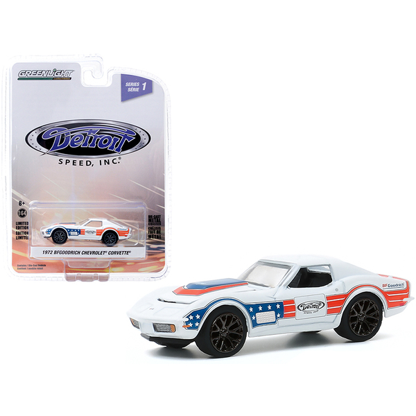 Greenlight 1972 Corvette BFGoodrich White 1:64 Scale Diecast