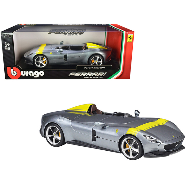 Bburago Ferrari Monza SP1 1/18 Silver & Yellow