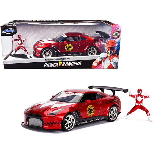 Jada 2009 Nissan GT-R (R35) Candy Red + Red Ranger (8.5")